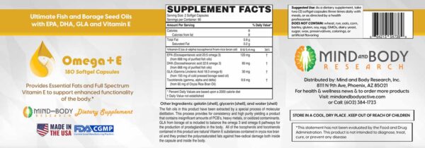 Omega + E Essential Fat Fish Oil Supplement